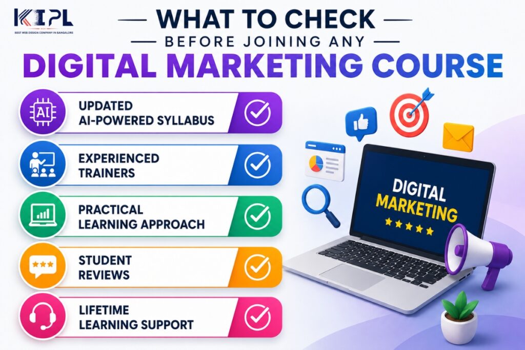 what to check before joining digital marketing course